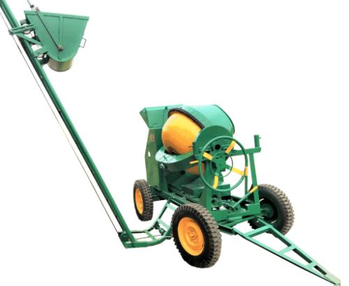 concrete mixer with lift