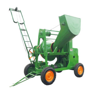 concrete mixer with lift rope hopper