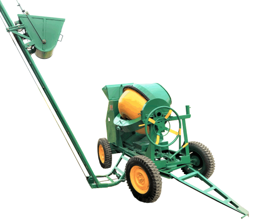 concrete mixer with lift